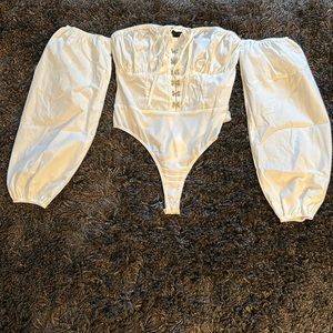 White off the shoulder bodysuit
